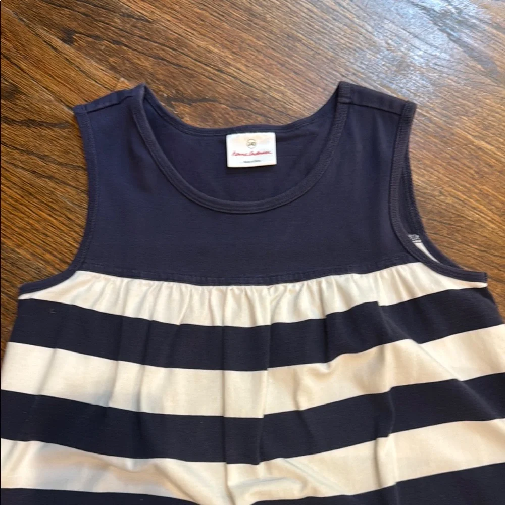 Hanna Andersson Navy & White Sleeveless Crew Neck Nautical Sundress 100% Cotton - Picture 3 of 7